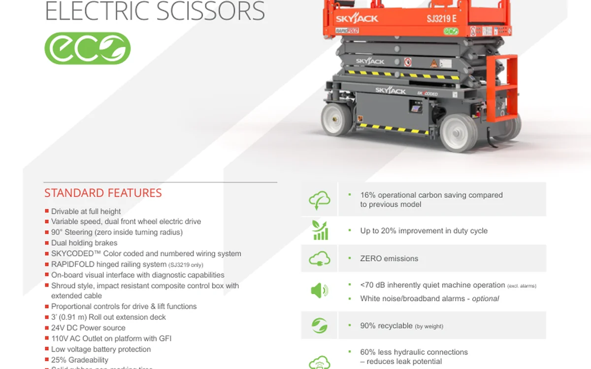 Skyjack SJ3215 E from the supplied specification document