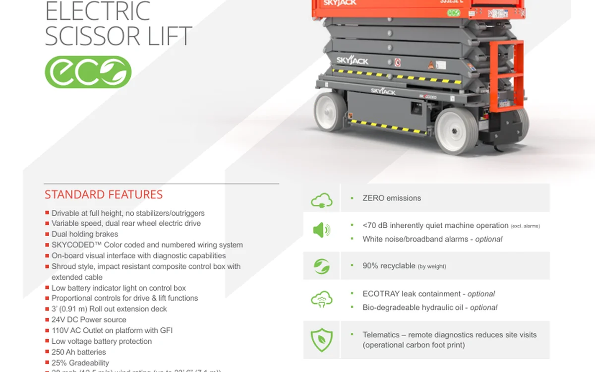 Skyjack SJ3232 E from the supplied specification document