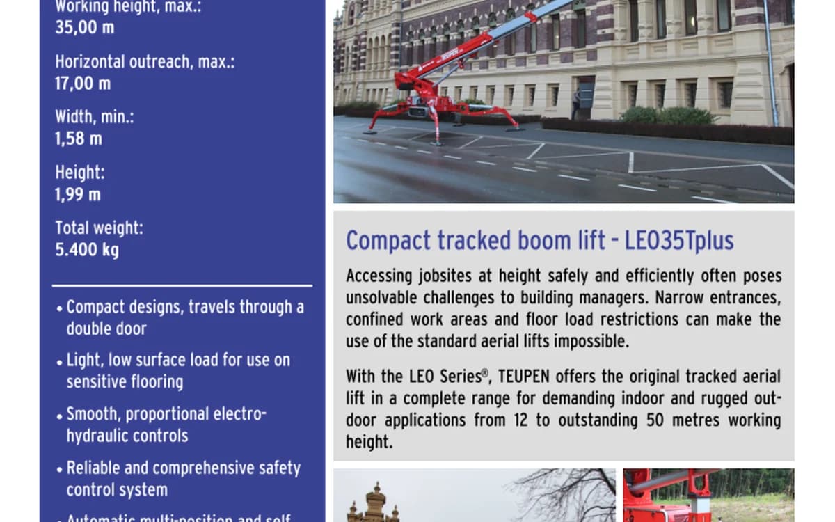 Teupen LEO35T PLUS from the supplied specification document